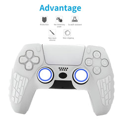 Hicle PS5 Handle Silicone Protective Cover – Non-Slip, Sweat-Proof Soft Rubber Shell with Thumb Grips (White)