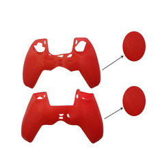 Hicle Silicone Grip Cover for PS5 Controller – Anti-Slip Dotted Texture Protective Sleeve (Red)