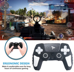 Hicle PS5 Handle Silicone Protective Cover – Non-Slip, Sweat-Proof Soft Rubber Shell with Thumb Grips (Black and White)