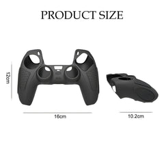 Hicle Black Silicone Cover for PS5 Controller with Anti-Slip Grip and 2 Thumb Grips – Soft Rubber Protective Case for DualSense Gamepad
