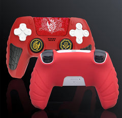 Hicle PS5 Handle Silicone Protective Cover – Non-Slip, Sweat-Proof Soft Rubber Shell with Thumb Grips (Red)