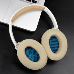 Hicle Headphones EarPads Cushions Replacement - Compatible with Bose QuietComfort 15 QC15 QC25 QC2 QC35/ Ae2 Ae2i Ae2w SoundTrue & SoundLink (Around-Ear Series Only)-Khakhi-BlueFont Over The Ear Headphone Cushion (Pack of 2, Khakhi, Blue)