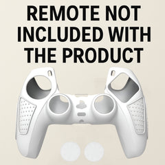 Hicle White Silicone Cover for PS5 Controller with Anti-Slip Textured Grip and 2 Thumb Grips – Soft Protective Case for DualSense Gamepad