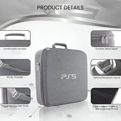 PS5/PS4 Hard Shell Compact Carrying & Travel Case with EVA Protection - Grey