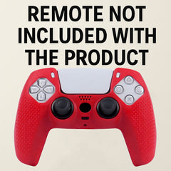 Hicle Silicone Grip Cover for PS5 Controller – Anti-Slip Dotted Texture Protective Sleeve (Red)