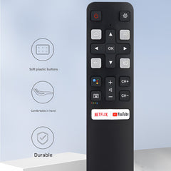 Hicle RC802V FNR1 Replacement Remote Control for TCL Smart TVs | Compatible with 43S6500FS, 49S6800FS, and More – Non-Bluetooth, Non-Voice Command