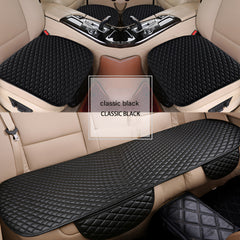 Hicle Premium Black Car Seat Cushion Set – 3 Piece PU Leather Anti-Slip Seat Covers for Front & Rear Seats – Universal Fit
