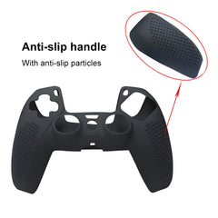 Hicle Silicone Grip Cover for PS5 Controller – Anti-Slip Dotted Texture Protective Sleeve (Black)