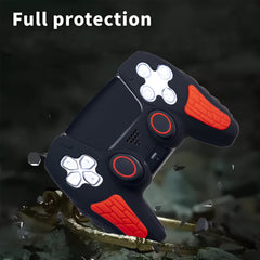 Hicle PS5 Handle Silicone Protective Cover – Non-Slip, Sweat-Proof Soft Rubber Shell with Thumb Grips (Black and Red)