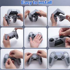 Hicle PS5 Handle Silicone Protective Cover – Non-Slip, Sweat-Proof Soft Rubber Shell with Thumb Grips (Grey)