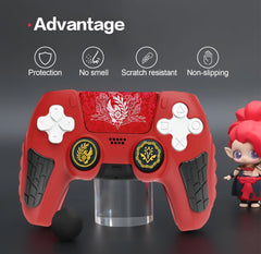 Hicle PS5 Handle Silicone Protective Cover – Non-Slip, Sweat-Proof Soft Rubber Shell with Thumb Grips (Red)