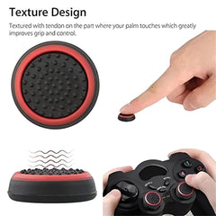 Hicle PS Joystick Luminous Silicone Thumb Grip Caps – Black with Red Ring