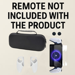 Hicle PlayStation Portal Storage Bag Protective Case Set — Durable, Transparent White Cover + Tempered Film + Joystick Caps — All-round Protection for PS Portal