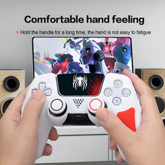 Hicle PS5 Handle Silicone Protective Cover – Non-Slip, Sweat-Proof Soft Rubber Shell with Thumb Grips (Spiderman White)