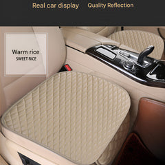 Hicle Premium Beige Car Seat Cushion Set – 3 Piece Anti-Slip PU Leather Seat Covers for Front & Rear Seats – Universal Fit for Most Cars