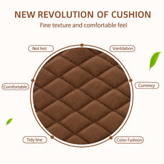 Hicle Premium Dark Brown Car Seat Cushion Set – 3 Piece Anti-Slip PU Leather Seat Covers for Front & Rear Seats – Universal Fit