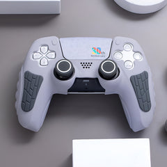 Hicle PS5 Handle Silicone Protective Cover – Non-Slip, Sweat-Proof Soft Rubber Shell with Thumb Grips (Grey)