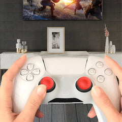 Hicle Red Soft Silicone Joystick Cap for PS5, PS4, PS3 & Xbox Controllers – Anti-Slip Thumb Grip Cover-Red