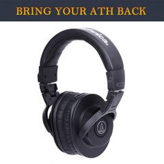 Hicle Premium Replacement Ear Cushions for Audio-Technica ATH-M50 / M50S – Black – High-Density Memory Foam & Protein Leather