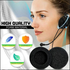 Hicle 40mm Replacement Foam Earbud Pad Covers – 5 Pairs – Black – Compatible with Headsets & Earphones