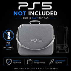 PS5/PS4 Hard Shell Compact Carrying & Travel Case with EVA Protection - Grey