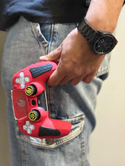 Hicle PS5 Handle Silicone Protective Cover – Non-Slip, Sweat-Proof Soft Rubber Shell with Thumb Grips (Red)