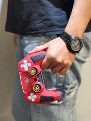 Hicle PS5 Handle Silicone Protective Cover – Non-Slip, Sweat-Proof Soft Rubber Shell with Thumb Grips (Red)