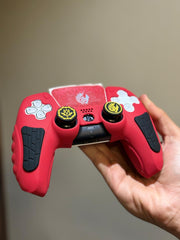 Hicle PS5 Handle Silicone Protective Cover – Non-Slip, Sweat-Proof Soft Rubber Shell with Thumb Grips (Red)