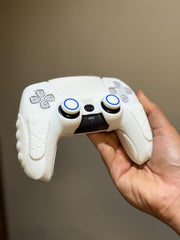 Hicle PS5 Handle Silicone Protective Cover – Non-Slip, Sweat-Proof Soft Rubber Shell with Thumb Grips (White)