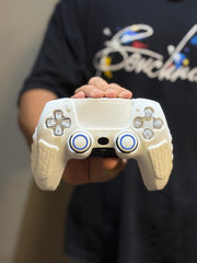 Hicle PS5 Handle Silicone Protective Cover – Non-Slip, Sweat-Proof Soft Rubber Shell with Thumb Grips (White)