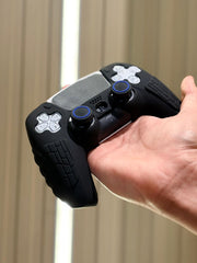 Hicle PS5 Handle Silicone Protective Cover – Non-Slip, Sweat-Proof Soft Rubber Shell with Thumb Grips (Cool Black)