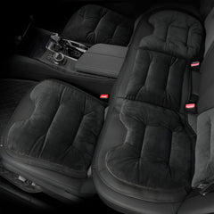 Hicle Winter Velvet Car Seat Cushion Set – Universal Fit for Mercedes, BMW & More | Black Plush Full-Seat Covers for 5-Seater Cars
