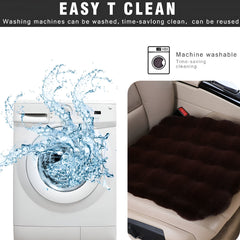 Hicle Winter Car Seat Cushion Set – Brown Bubble Velvet Design, Soft 3-Piece Set for Front & Rear Seats, Plush Warm Padding