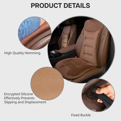 Hicle Winter Velvet Car Seat Cushion Set – Universal Fit for Mercedes, BMW & More | Brown Plush Full-Seat Covers for 5-Seater Cars