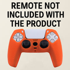 Hicle Silicone Grip Cover for PS5 Controller – Anti-Slip Dotted Texture Protective Sleeve (Orange)