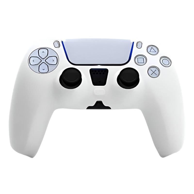 Hicle Silicone Soft Cover for PS5 Controller – Anti-Slip Protective Sleeve with Smooth Matte Finish (White)