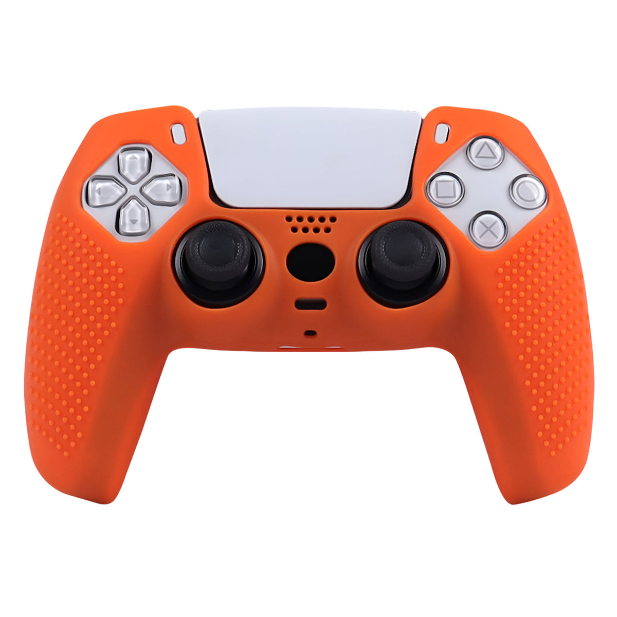 Hicle Silicone Grip Cover for PS5 Controller – Anti-Slip Dotted Texture Protective Sleeve (Orange)