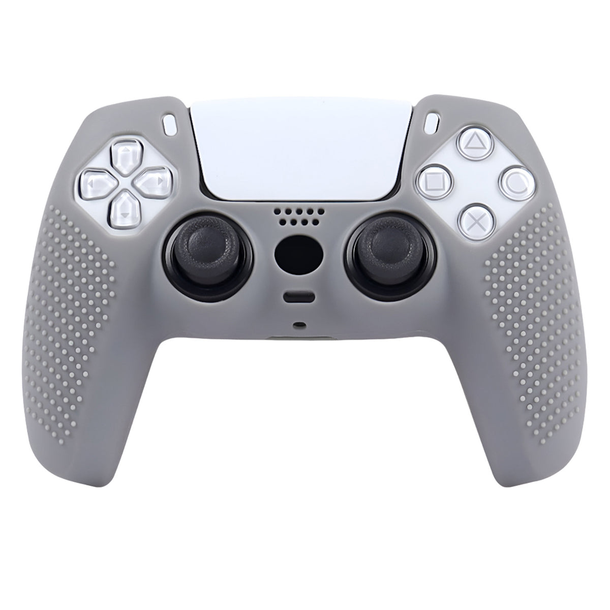 Hicle Silicone Grip Cover for PS5 Controller – Anti-Slip Dotted Texture Protective Sleeve (Grey)