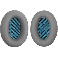 Hicle Replacement Ear Pads – Compatible with Bose QuietComfort 15 QC15 QC25 QC2 QC35 / Ae2 Series / SoundTrue & SoundLink Around-Ear Headphones (Light Grey with Blue Font, 1 Pair)
