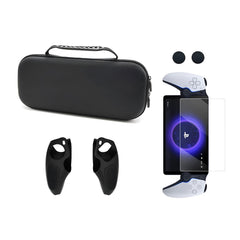 Hicle PlayStation Portal Storage Bag Protective Case Set — Durable, Drop-proof, Scratch-proof, All-round Protection — Carry Bag + Tempered Film + Joystick Caps — Black