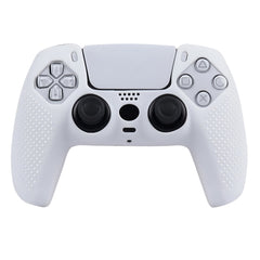 Hicle Silicone Protective Cover for PS5 Controller – Anti-Slip Dotted Grip Sleeve – Monochrome Solid Color Soft Case (White)