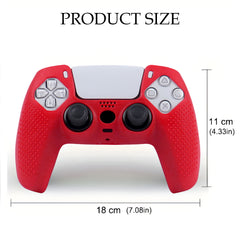 Hicle Silicone Grip Cover for PS5 Controller – Anti-Slip Dotted Texture Protective Sleeve (Red)