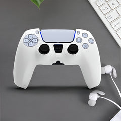 Hicle Silicone Soft Cover for PS5 Controller – Anti-Slip Protective Sleeve with Smooth Matte Finish (White)