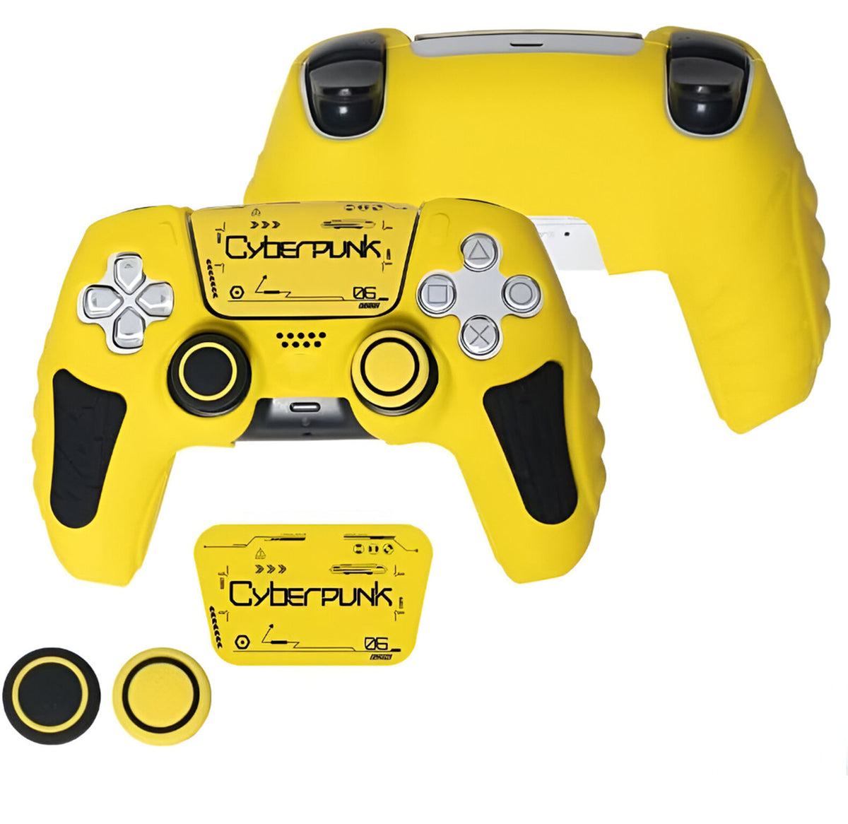 Hicle PS5 Handle Silicone Protective Cover – Non-Slip, Sweat-Proof Soft Rubber Shell with Thumb Grips (Yellow)