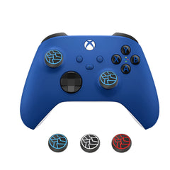 Hicle Anti-Slip Joystick Cap for PS5, PS4 & Xbox Controllers – 3D Silicone Thumb Grip Cover (Pack of 2, Black+Blue)