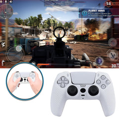 Hicle Silicone Protective Cover for PS5 Controller – Anti-Slip Dotted Grip Sleeve – Monochrome Solid Color Soft Case (White)