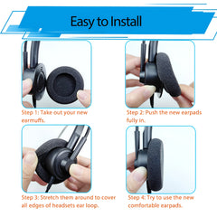 Hicle 60mm Round Foam Ear Pads – Compatible with Sony MDR-V6, MDR-7506, and Similar On-Ear Headphones (1 Pair, Black)