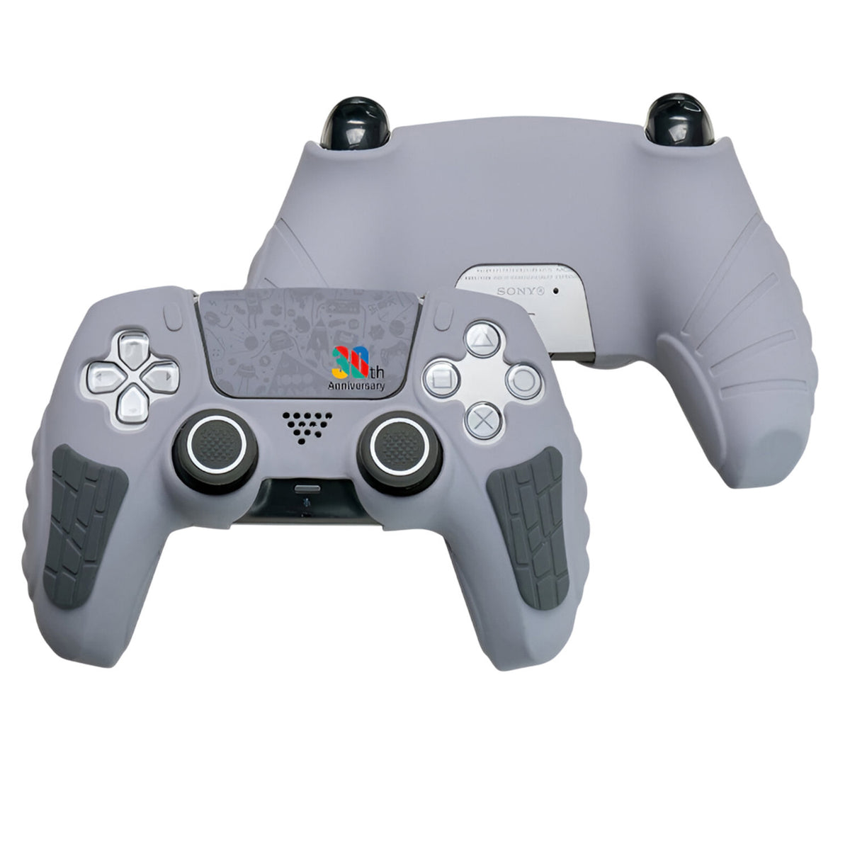 Hicle PS5 Handle Silicone Protective Cover – Non-Slip, Sweat-Proof Soft Rubber Shell with Thumb Grips (Grey)