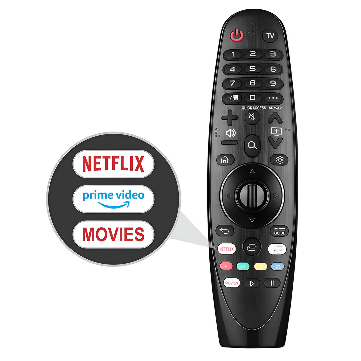 Hicle Universal TV Remote Control for LG Smart TVs | Compatible Replacement for LG Magic Remote Models – No Voice or Pointer Function