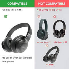 Hicle Replacement Ear Pads – Compatible with JBL E55BT Quincy Edition Over-Ear Wireless Headphones (1 Pair, Black)